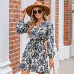 Women's Ornate Print Surplice Neck Mini Dress - Cupshe -Modish Ink Sales GUEST 03542565 0d33 4899 a179 3d87c694be45