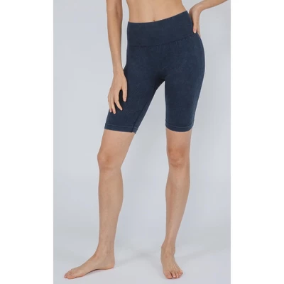 90 Degree By Reflex - Women's Washed Ribbed High Waist 9" Biker Shorts 2 90 Degree By Reflex - Women's Washed Ribbed High Waist 9" Biker Shorts