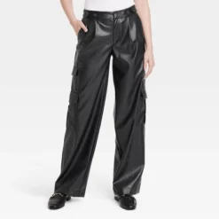 Women's High-Rise Straight Faux Leather Cargo Pants - A New Day™ Black -Modish Ink Sales GUEST 05f34dc0 632b 4cf6 b3cd 208c5c798e67