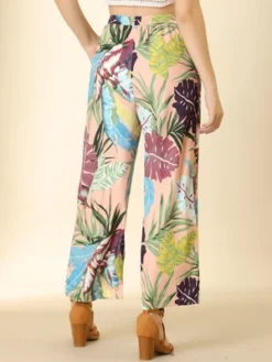 Allegra K Women's Floral Casual Elastic Waist Wide Leg Tropical Trouser -Modish Ink Sales GUEST 0855478d 90dd 4631 8d4f acdb6de2b189