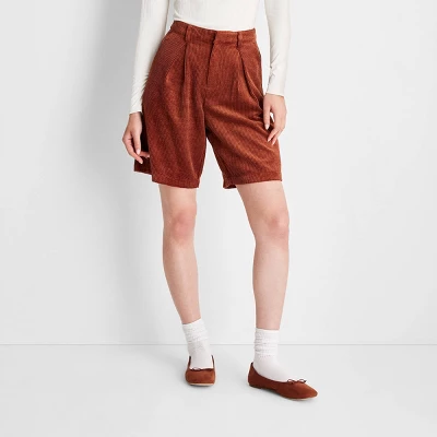 Women's Cord Oversized Trouser Shorts - Future Collective™ With Reese Blutstein Rust 5 Women's Cord Oversized Trouser Shorts - Future Collective™ With Reese Blutstein Rust - Image 3