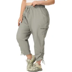 Agnes Orinda Women's Plus Size Drawstring Elastic Waist Cargo Pants With Pockets -Modish Ink Sales GUEST 115f33e8 2429 464b 97cf f262d9db9780