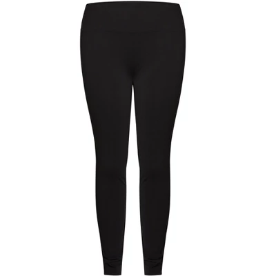 Women's Plus Size Pima High Rise Legging Black - Average | AVENUE LEISURE 4 Women's Plus Size Pima High Rise Legging Black - Average | AVENUE LEISURE - Image 2