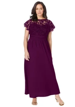 Jessica London Women’s Plus Size Lace Maxi Dress