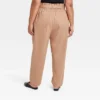 Women's High-Waisted Paperbag Taper Trousers - Ava & Viv™