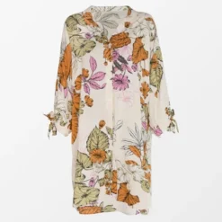 Women's Long Sleeve Floral Buttoned Shirt Dress- Cupshe -Orange/White -Modish Ink Sales GUEST 1a0bf5c5 f0d3 469b 85db e46fadeb9565