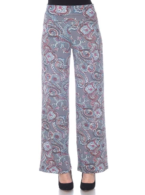 Women's Paisley Printed Palazzo Pants - White Mark 8 Women's Paisley Printed Palazzo Pants - White Mark - Image 6