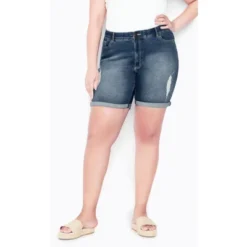 Women's Plus Size Giana Ripped Short - Mid Wash | AVENUE 7 Women's Plus Size Giana Ripped Short - Mid Wash | AVENUE -Modish Ink Sales GUEST 1a984317 1b40 4cee 9640 be4d99fae380