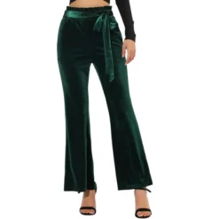 Allegra K Women's Velvet Tie Waist Stretchy Wide Leg Pants With Pockets -Modish Ink Sales GUEST 1aef6258 3ac2 472f 866a c4b521fa2dcd