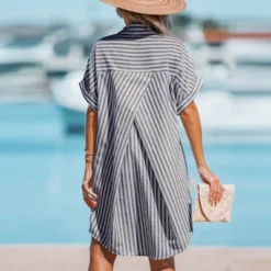 Women's Striped Mini Shirt Dress - Cupshe -Modish Ink Sales GUEST 1b1dba81 6b43 4d27 9696 67c4220afa7c