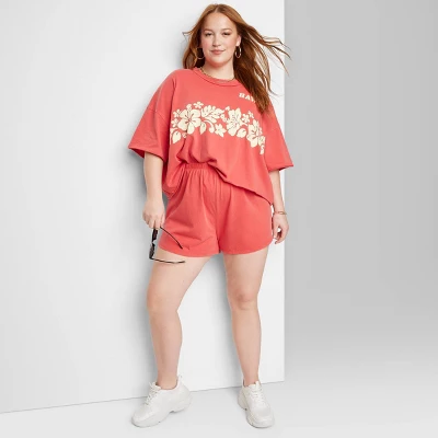 Women's Ascot + Hart Graphic Shorts - Red 9 Women's Ascot + Hart Graphic Shorts - Red - Image 7