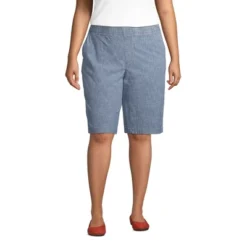 Lands' End Women's Plus Size Mid Rise Elastic Waist Pull On 12" Knockabout Chino Bermuda Shorts -Modish Ink Sales GUEST 2171a3c6 e1d7 48f4 bef8 30b910552255
