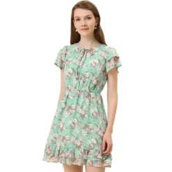 Allegra K Women's Ruffle Sleeve Self-Tie V Neck Above Knee Ruffled A-Line Floral Chiffon Dress 18 Allegra K Women's Ruffle Sleeve Self-Tie V Neck Above Knee Ruffled A-Line Floral Chiffon Dress -Modish Ink Sales GUEST 27fe3375 7e9e 40d9 b2a4 4486de2708a6