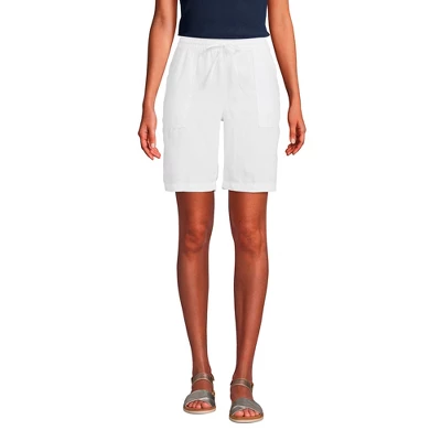 Lands' End Women's High Rise Pull On Elastic Waist 10" Linen Bermuda Shorts 5 Lands' End Women's High Rise Pull On Elastic Waist 10" Linen Bermuda Shorts - Image 3