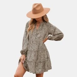 Women's Speckled Print Peasant Sleeve Mini Dress - Cupshe -Modish Ink Sales GUEST 32b69d55 05a3 41d9 8967 4a654c9de2b8