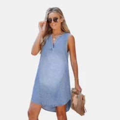 Women's Denim V-Neck Mini Dress - Cupshe -Modish Ink Sales GUEST 32bf0cc0 87ba 4a27 bf34 38c20f9bc85e
