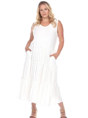 Women's Plus Size Scoop Neck Tiered Midi Dress - White Mark 9 Women's Plus Size Scoop Neck Tiered Midi Dress - White Mark - Image 7
