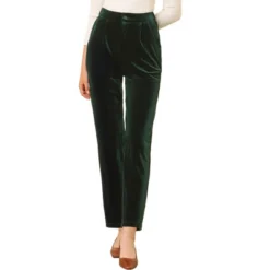 Allegra K Women's Velvet Elegant High Waist Trousers With Pockets Work Ankle Pants -Modish Ink Sales GUEST 37fdabae f1d8 4c73 a637 7cf5eba58fc3
