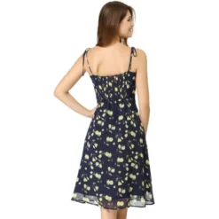 Allegra K Women's Summer Spaghetti Strap Smocked Floral Aline Sundress -Modish Ink Sales GUEST 3877e187 1412 4e14 b943 fc91240ba109