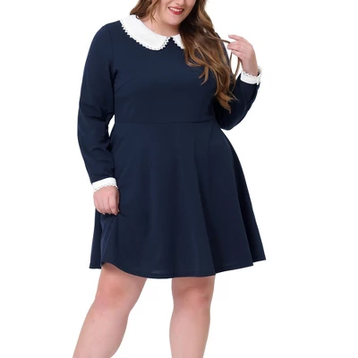 Agnes Orinda Women's Plus Size Peter Pan Collar A-Line Elegant Formal A Line Dress 10 Agnes Orinda Women's Plus Size Peter Pan Collar A-Line Elegant Formal A Line Dress - Image 8