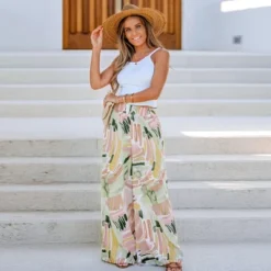 Women's Abstract Print Paperbag Pants -Cupshe -Modish Ink Sales GUEST 3b953cc9 ce06 4b83 93a3 d65eebccbc76