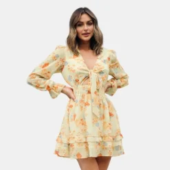 Women's V Neck Floral Cutout Mini Dress - Cupshe -Modish Ink Sales GUEST 3dfd9231 28e7 4653 82ca b9372b470172