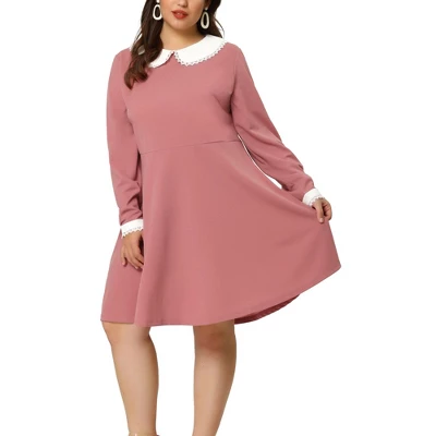Agnes Orinda Women's Plus Size Peter Pan Collar A-Line Elegant Formal A Line Dress 9 Agnes Orinda Women's Plus Size Peter Pan Collar A-Line Elegant Formal A Line Dress - Image 7