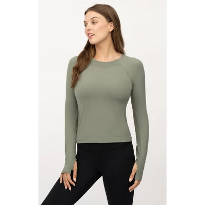 Yogalicious Womens Seamless Zaia Long Sleeve Active Shirt 3 Yogalicious Womens Seamless Zaia Long Sleeve Active Shirt