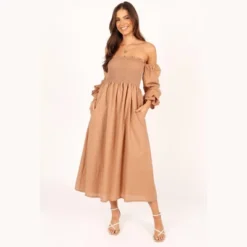 Petal And Pup Womens Domenica Shirred Long Sleeve Midi Dress -Modish Ink Sales GUEST 46cda13d 2b43 4414 a384 5a008f21794b