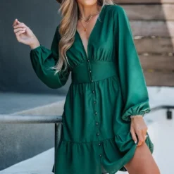 Women's Emerald Button-Loop Mini Dress - Cupshe -Modish Ink Sales GUEST 4896b700 268e 46ee 8248 a4f2a9b33ca5