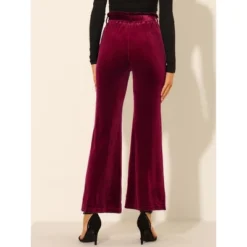Allegra K Women's Velvet Tie Waist Stretchy Wide Leg Pants With Pockets -Modish Ink Sales GUEST 48f57dab 74ea 46bc 93f2 a6ef479c0a4b