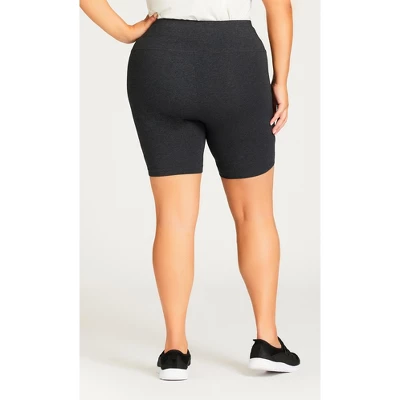 Women's Plus Size Supima® Bike Short - Charcoal | AVENUE 3 Women's Plus Size Supima® Bike Short - Charcoal | AVENUE