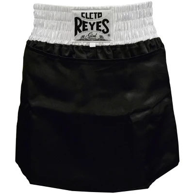 Cleto Reyes Women's Satin Boxing Skirt Trunks - Black/White 4 Cleto Reyes Women's Satin Boxing Skirt Trunks - Black/White - Image 2