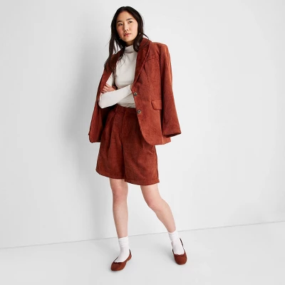 Women's Cord Oversized Trouser Shorts - Future Collective™ With Reese Blutstein Rust 4 Women's Cord Oversized Trouser Shorts - Future Collective™ With Reese Blutstein Rust - Image 2