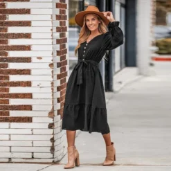 Women's Clip Dot Belted A-Line Midi Dress - Cupshe -Modish Ink Sales GUEST 54ef661f a549 4d2d bfc7 eca897dda6a7