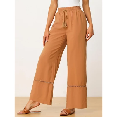 Allegra K Women's Casual Loose High Waist Drawstring Wide Leg Palazzo Pants With Pockets 3 Allegra K Women's Casual Loose High Waist Drawstring Wide Leg Palazzo Pants With Pockets