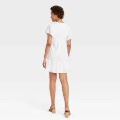 Women's Kimono Short Sleeve A-Line Dress - Knox Rose™ White