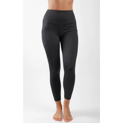 Yogalicious - Women's Carbon Lux High Waist Elastic Free Side Pocket 7/8 Ankle Legging 3 Yogalicious - Women's Carbon Lux High Waist Elastic Free Side Pocket 7/8 Ankle Legging