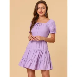 Allegra K Women's Square Neck Ruffle Sleeve Smocked Back Tiered Flowy Dress -Modish Ink Sales GUEST 5e2ef52d d48c 4e3e 832b 110d38e3d251