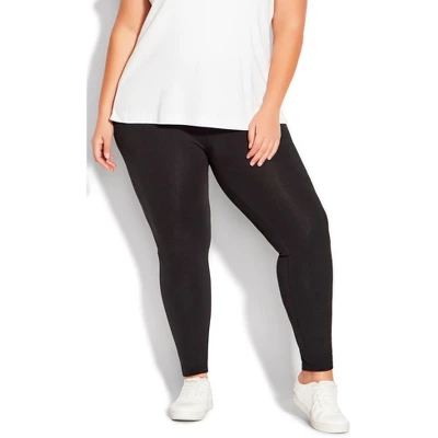 Women's Plus Size Pima High Rise Legging Black - Average | AVENUE LEISURE 5 Women's Plus Size Pima High Rise Legging Black - Average | AVENUE LEISURE - Image 3