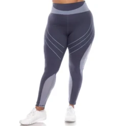 White Mark - Plus Size High-Waist Reflective Piping Fitness Leggings -Modish Ink Sales GUEST 618b4c44 6571 4b96 8ec9 f8a7e1a95616
