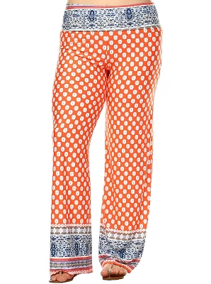 Women's Plus Size Border Printed Palazzo Pants - White Mark 6 Women's Plus Size Border Printed Palazzo Pants - White Mark - Image 4