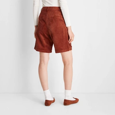 Women's Cord Oversized Trouser Shorts - Future Collective™ With Reese Blutstein Rust 3 Women's Cord Oversized Trouser Shorts - Future Collective™ With Reese Blutstein Rust