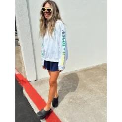 Women's Ascot + Hart Graphic Pull On Shorts - Blue -Modish Ink Sales GUEST 6cc80497 0242 46e9 b0a8 764f12e2a200