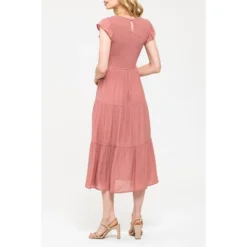 August Sky Women`s Smocked Tiered Dress