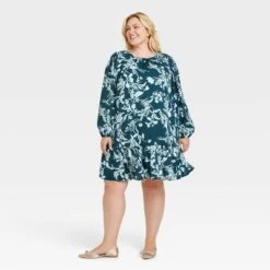 Women's Long Sleeve Tiered Shift Dress - Ava & Viv™ -Modish Ink Sales GUEST 71784ea7 8de8 48c3 8c0d 8d97fbd1cf57