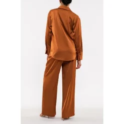 August Sky Women's Solid Satin Wide Leg Pants -Modish Ink Sales GUEST 754fbda0 0154 4ff3 a066 a37674e4e893