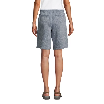 Lands' End Women's High Rise Pull On Elastic Waist 10" Linen Bermuda Shorts 3 Lands' End Women's High Rise Pull On Elastic Waist 10" Linen Bermuda Shorts