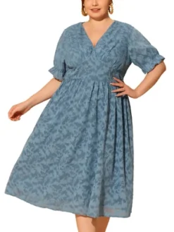 Agnes Orinda Women's Plus Size Elegant Lace Floral Ruffle Short Sleeve V Neck Trendy Midi Dresses -Modish Ink Sales GUEST 76d6ee29 02c5 4910 83b7 e86058c25a2f