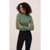 Yogalicious Womens 2 Pack Zenly Evelyn Long Sleeve Mock Neck Crop Top